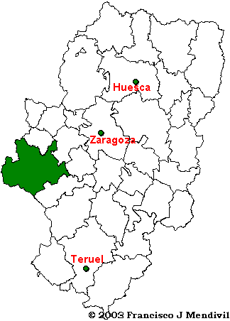 Map Comarca Comunidad de Calatayud situation within Aragon