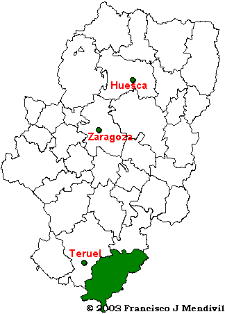 Map situation Shire Comarca Gudar-Javalambre