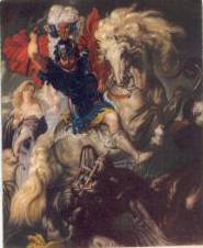 San Jorge, en una representación a caballo. 10