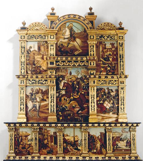San Jorge, en su altar de la iglesia de la Merced en Teruel. 19