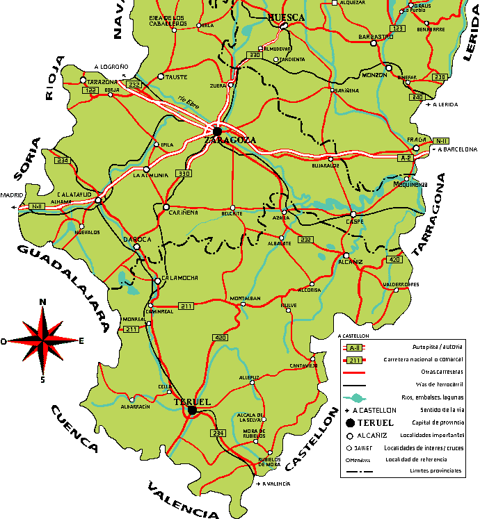 Map Aragon mudejar