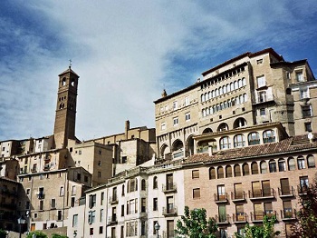 Vista de las casas Colgantes de Tarazona