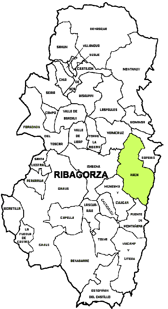 Municipality Aren within the county (comarca) of Ribagorza