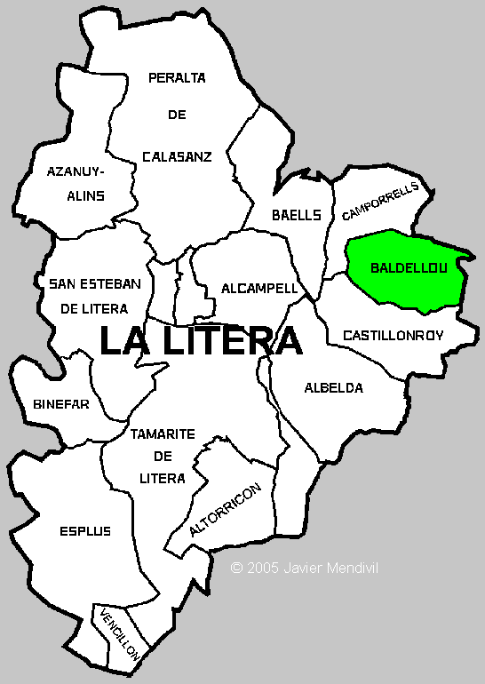 Municipality Baldellou/Valdellou within Comarca La Litera/ La Llitera