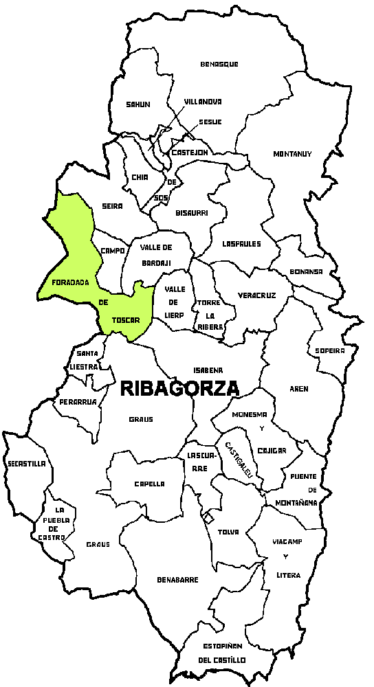 Municipalité Foradada de Toscar dans la region La Ribagorza