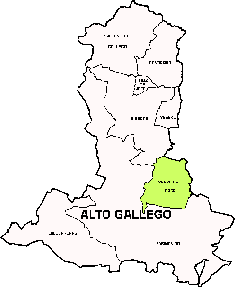 Municipalité Yebra de Basa dans la région Comarca Alto Gállego