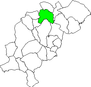 Map municipality Alcala de la Selva withi shire (Comarca) Gudar-Javalambre