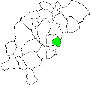 Carte situation municipalité Fuentes de Rubielos dans la région Gudar Javalambre