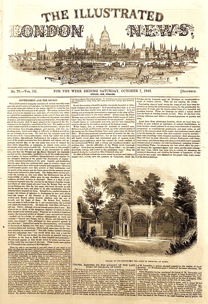 The Illustrated London News. 75 - 7 october 1843.