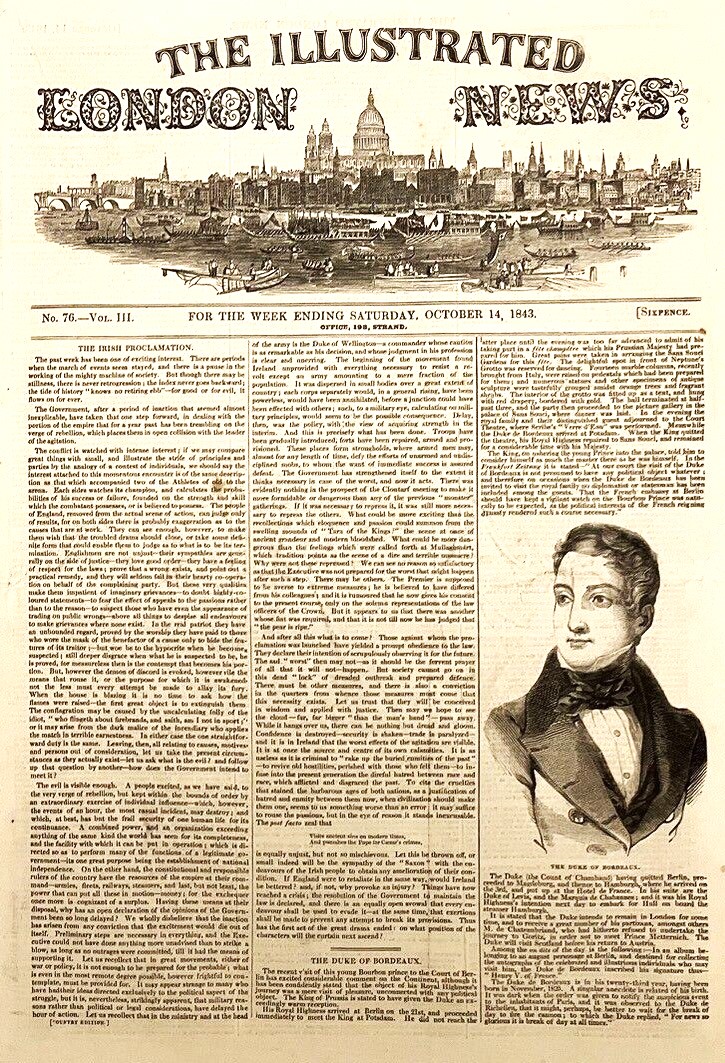 The Illustrated London News. 76 - 14 october 1843.